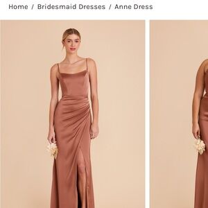 Elegant Satin Bridesmaid Dress in Desert Rose